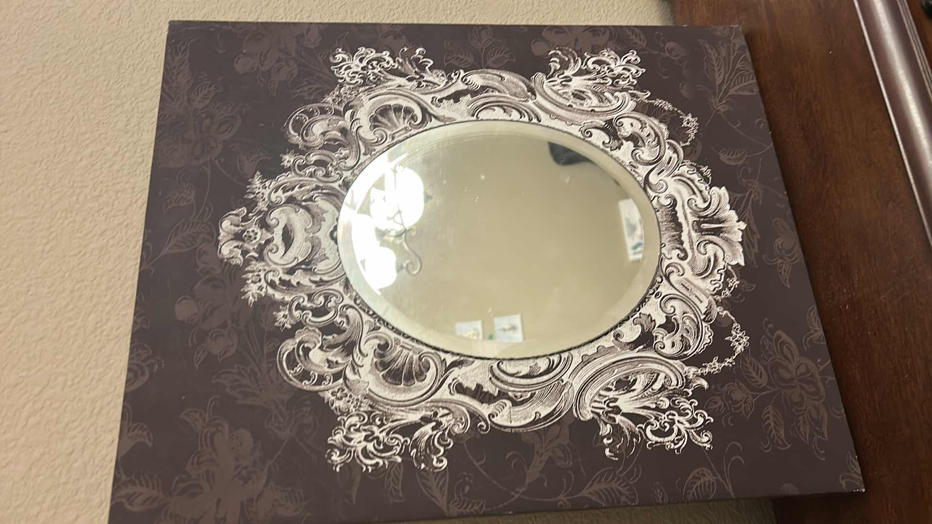 Photo 1 of VINYL WRAPPED WOOD WITH BEVELED GLASS MIRROR 16“ x 1“ x H20“
