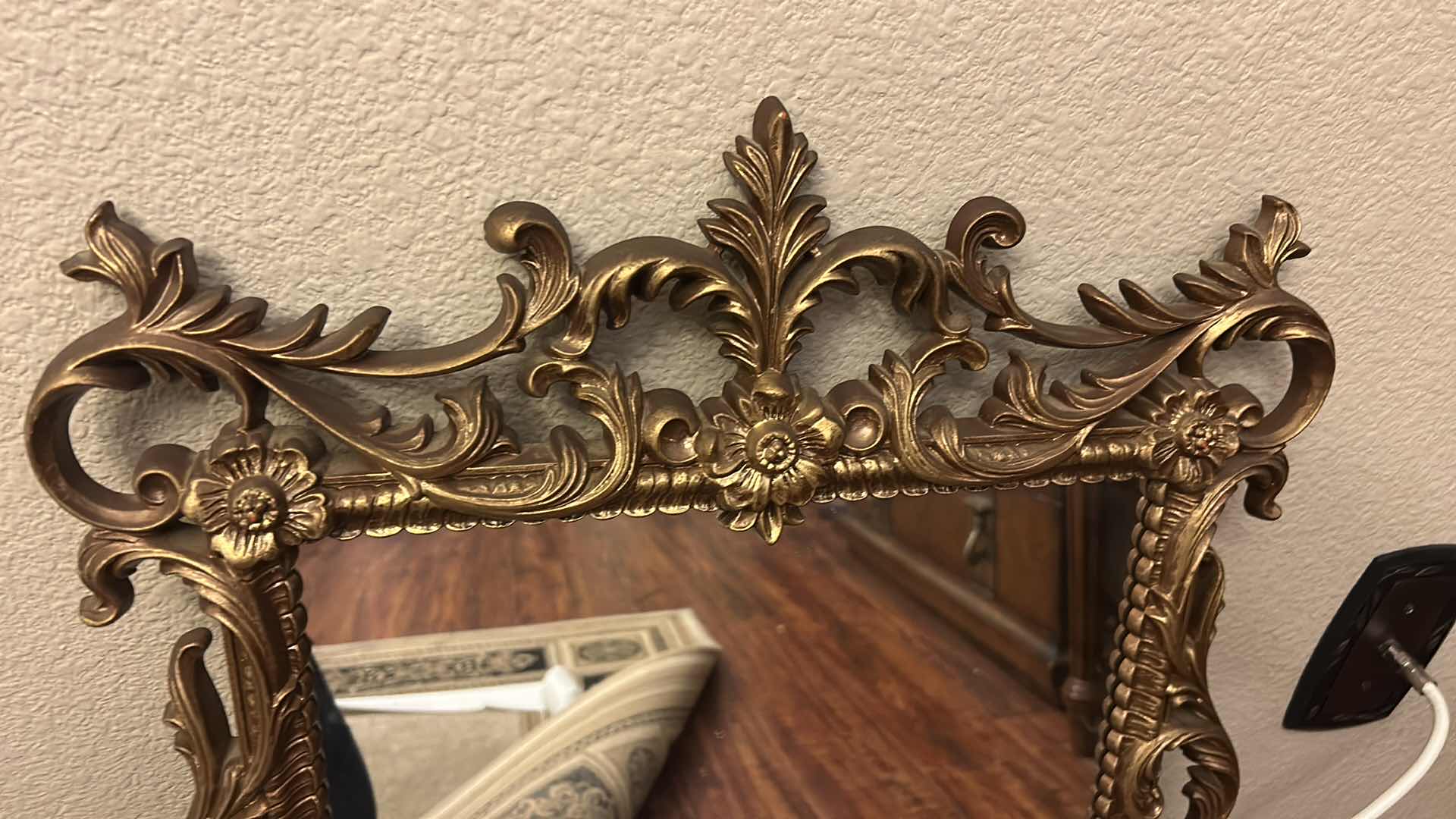 Photo 1 of VINTAGE RESIN ORNATE GILT FRAMED MIRROR 19” x H 29”