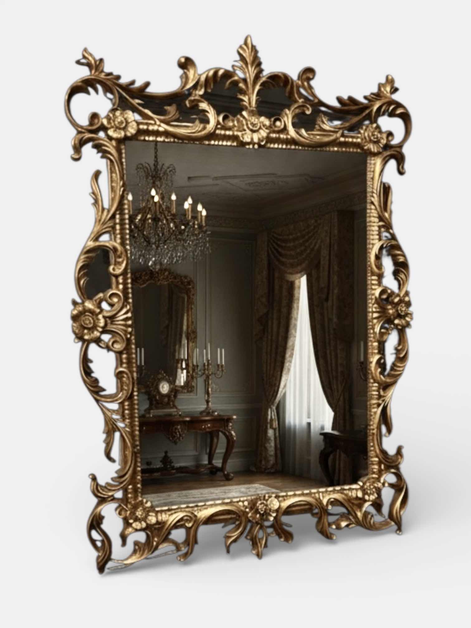 Photo 1 of VINTAGE RESIN ORNATE GILT FRAMED MIRROR 19” x H 29”