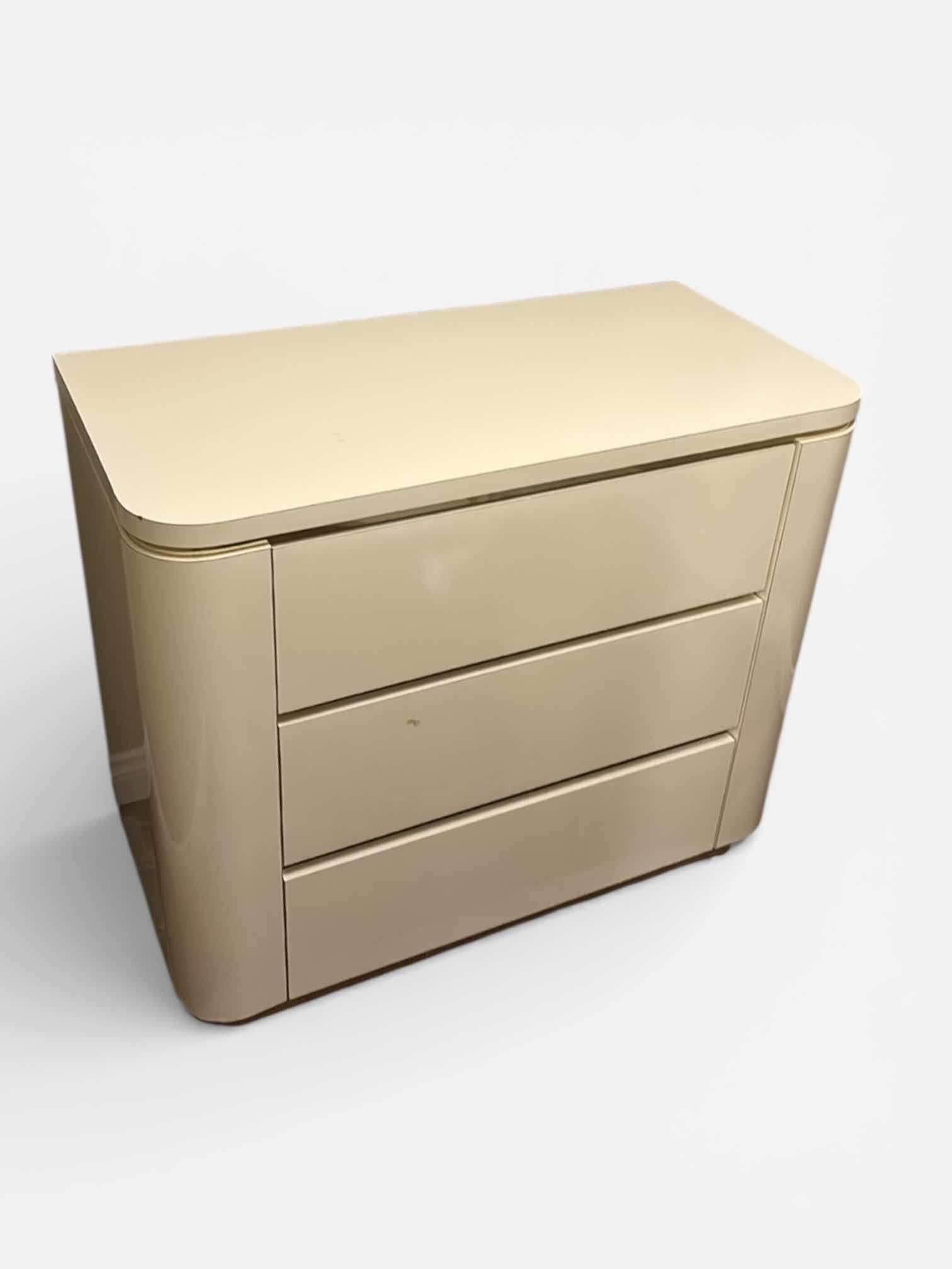 Photo 1 of 1980S AMERICAN POSTMODERN LAMINATE THREE-DRAWER CABINET OR DRESSER 36” x 18” x H30 1/4”