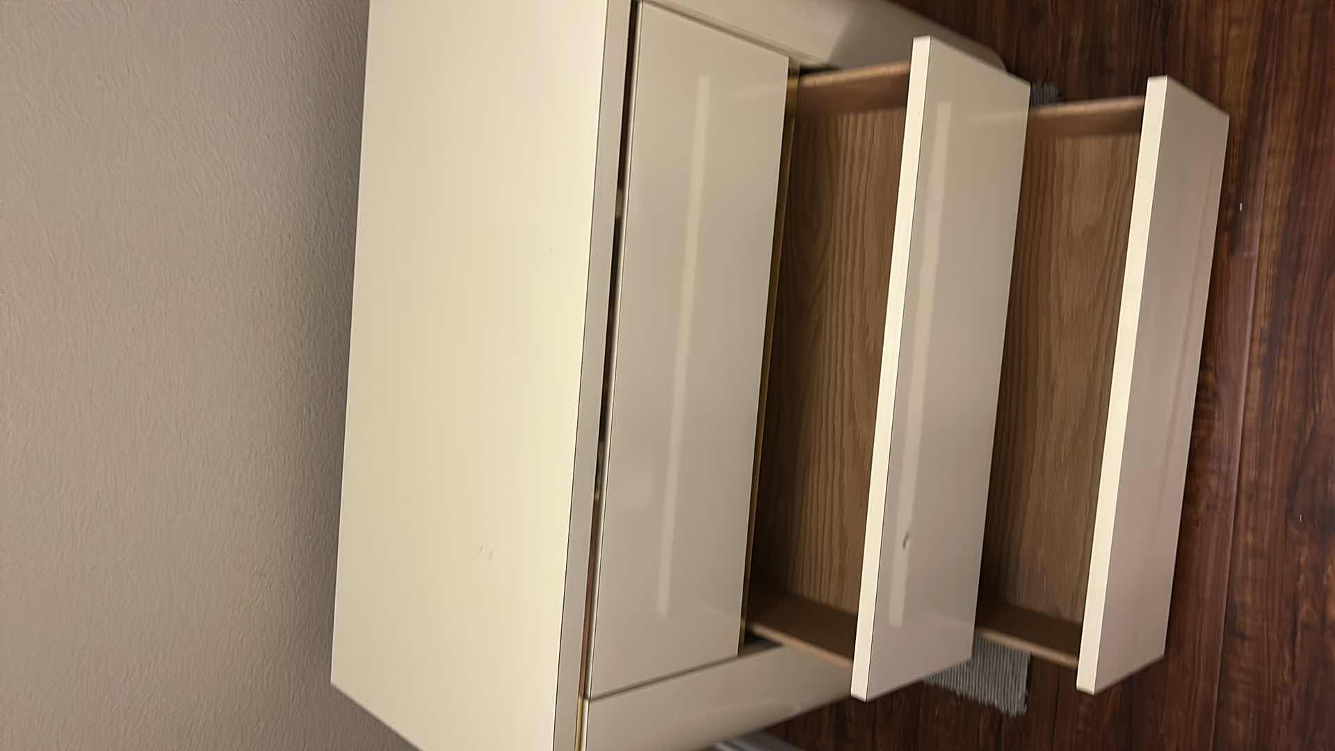 Photo 1 of 1980S AMERICAN POSTMODERN LAMINATE THREE-DRAWER CABINET OR DRESSER 36” x 18” x H30 1/4”