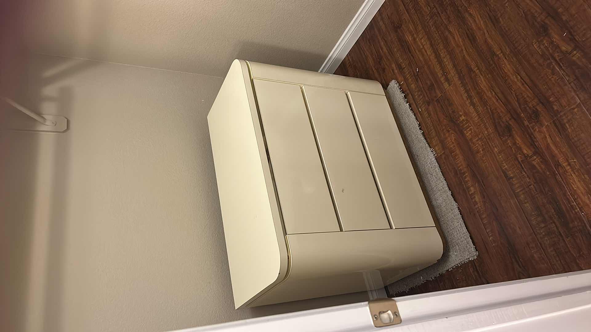 Photo 1 of 1980S AMERICAN POSTMODERN LAMINATE THREE-DRAWER CABINET OR DRESSER 36” x 18” x H30 1/4”