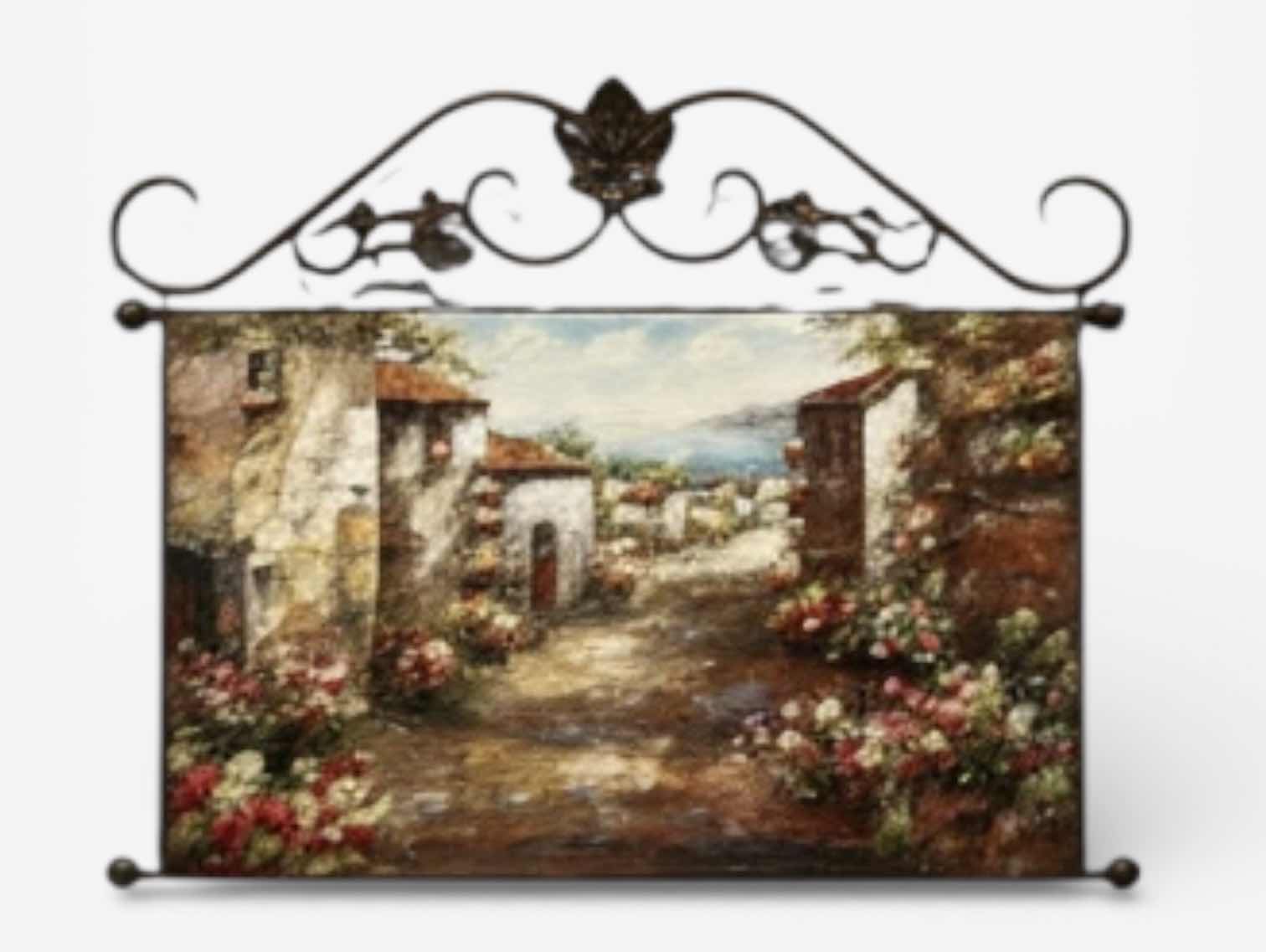 Photo 1 of METAL WALL DECOR, VILLAGE SCENE ARTWORK 40” x H33”