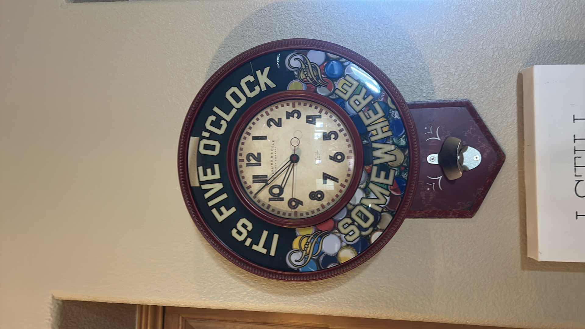 Photo 1 of IT’S 5 O’CLOCK SOMEWHERE METAL WALL CLOCK H19”