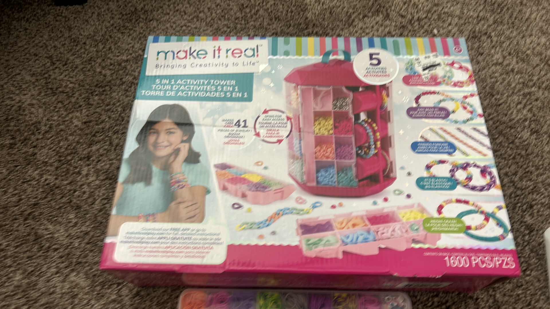 Photo 1 of JEWELRY MAKING SUPPLIES, NEW PAIR OF LAUREN CONRAD PIERCED EARRINGS AND RUBBER BANDS CRAFT KIT