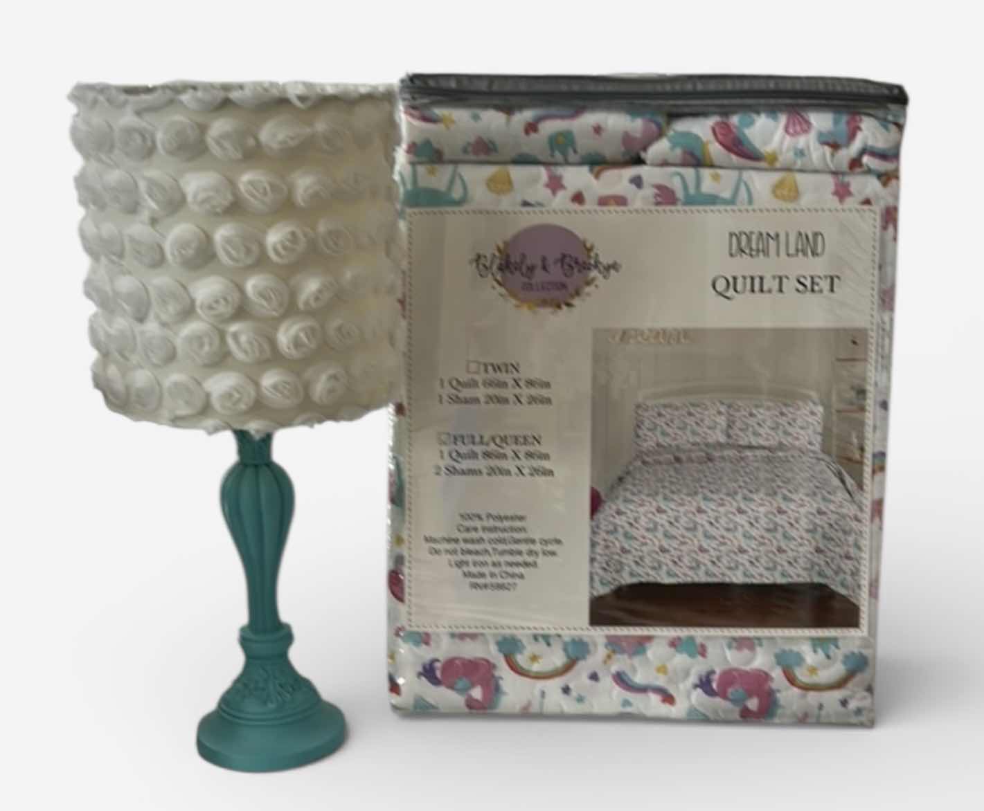 Photo 1 of GIRLS LAMP H19” AND BEDDING