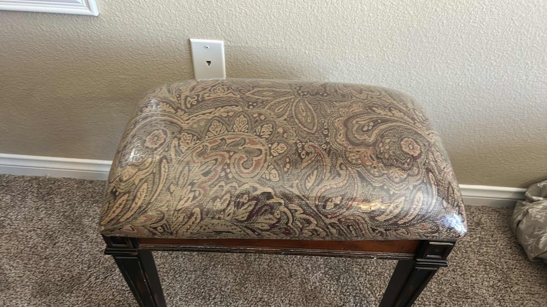 Photo 1 of UPHOLSTERED WOOD BENCH 21” x 13” x H19”