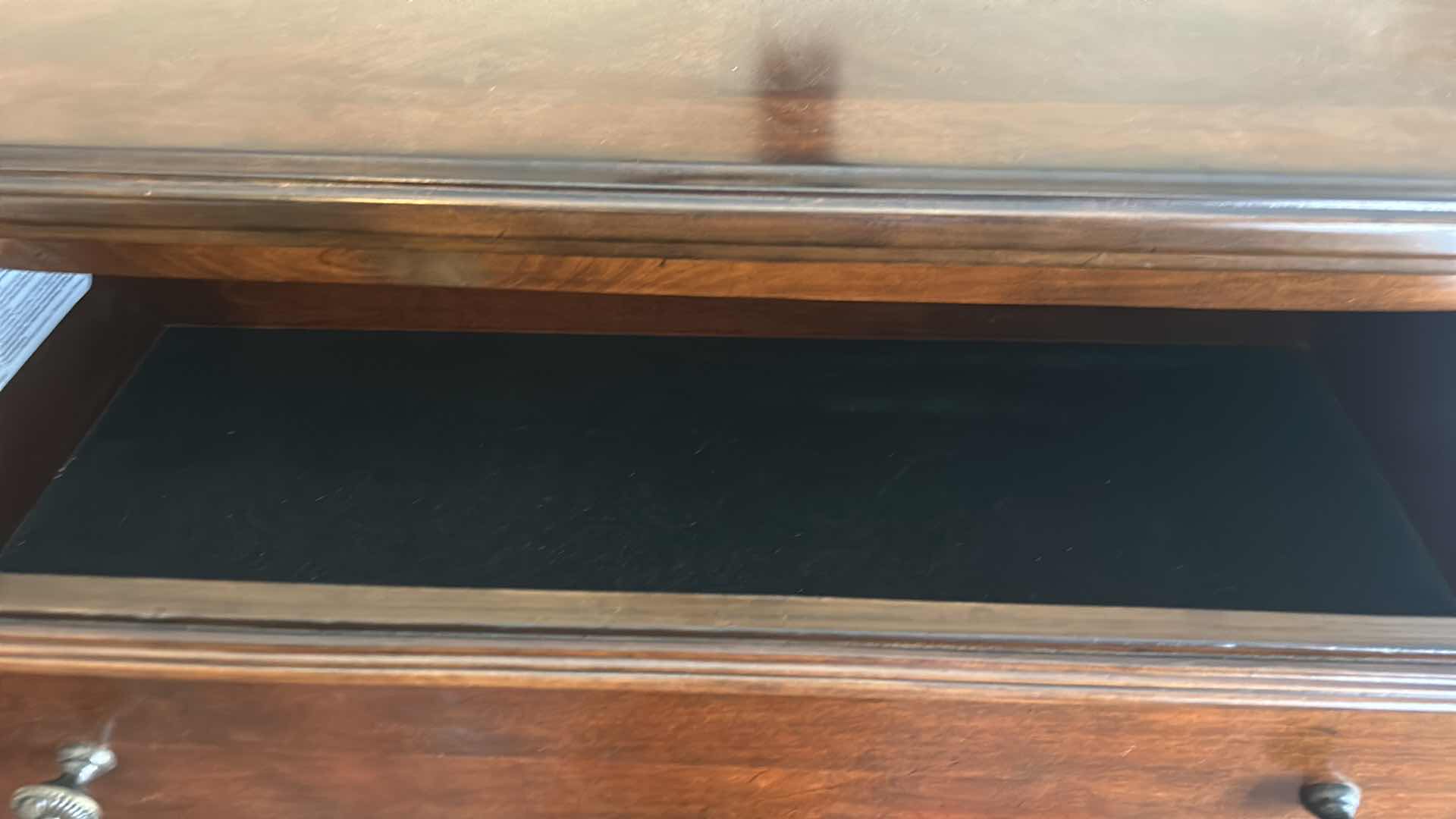 Photo 1 of SIGNATURE DESIGN BY ASHLEY FURNITURE CHERRY FINISH 5 DRAWER LAVINTON DRESSER, 4 CEDAR DRAWERS 43 1/2“ x H 57”