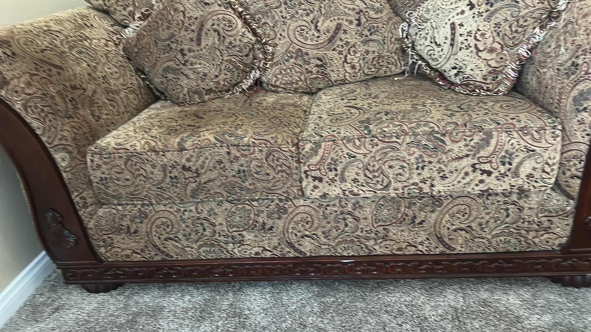 Photo 1 of 6’ KENSINGTON LOVESEAT BRECKENRIDGE CHAMOIS
