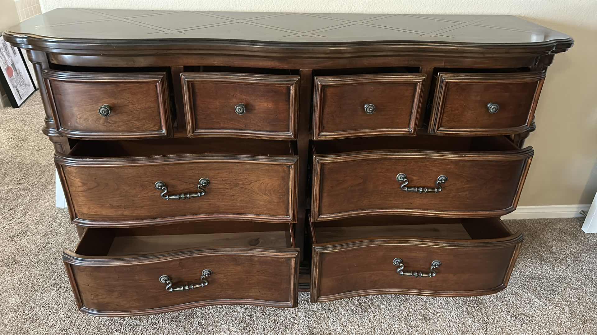 Photo 1 of SIGNATURE DESIGN BY ASHLEY LAVINTON DRESSER IN CHERRY FINISH CEDAR LINED 87"X 18" H 39"