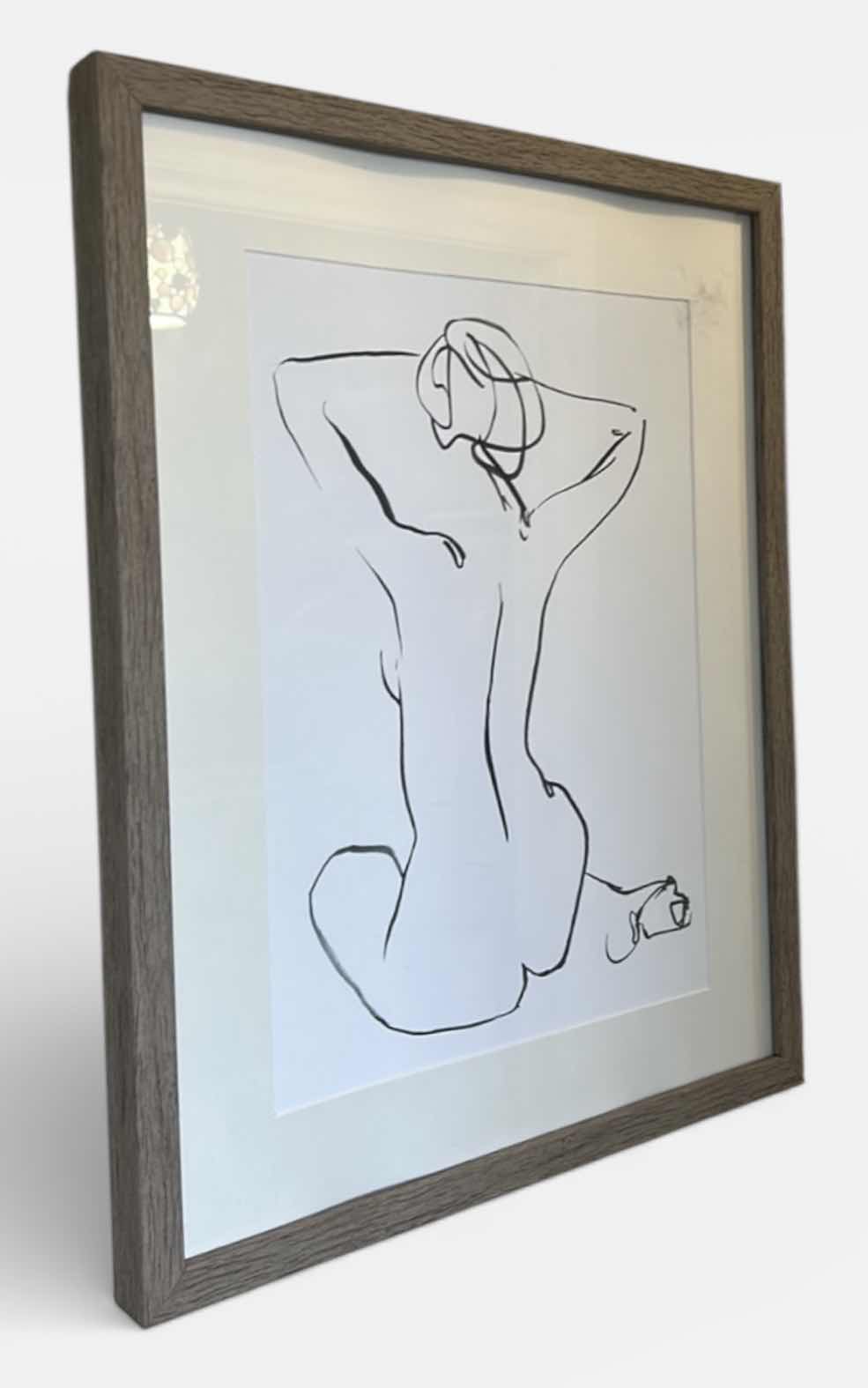 Photo 1 of WOOD FRAMED NUDE ARTWORK 17“ x H21“