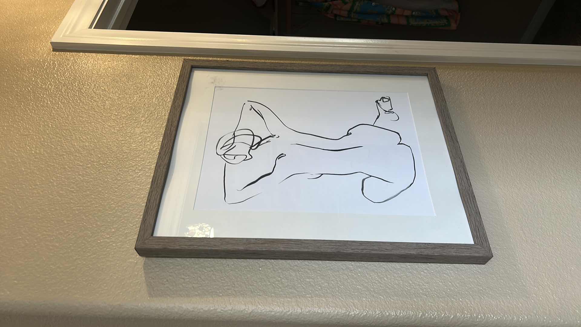 Photo 1 of WOOD FRAMED NUDE ARTWORK 17“ x H21“