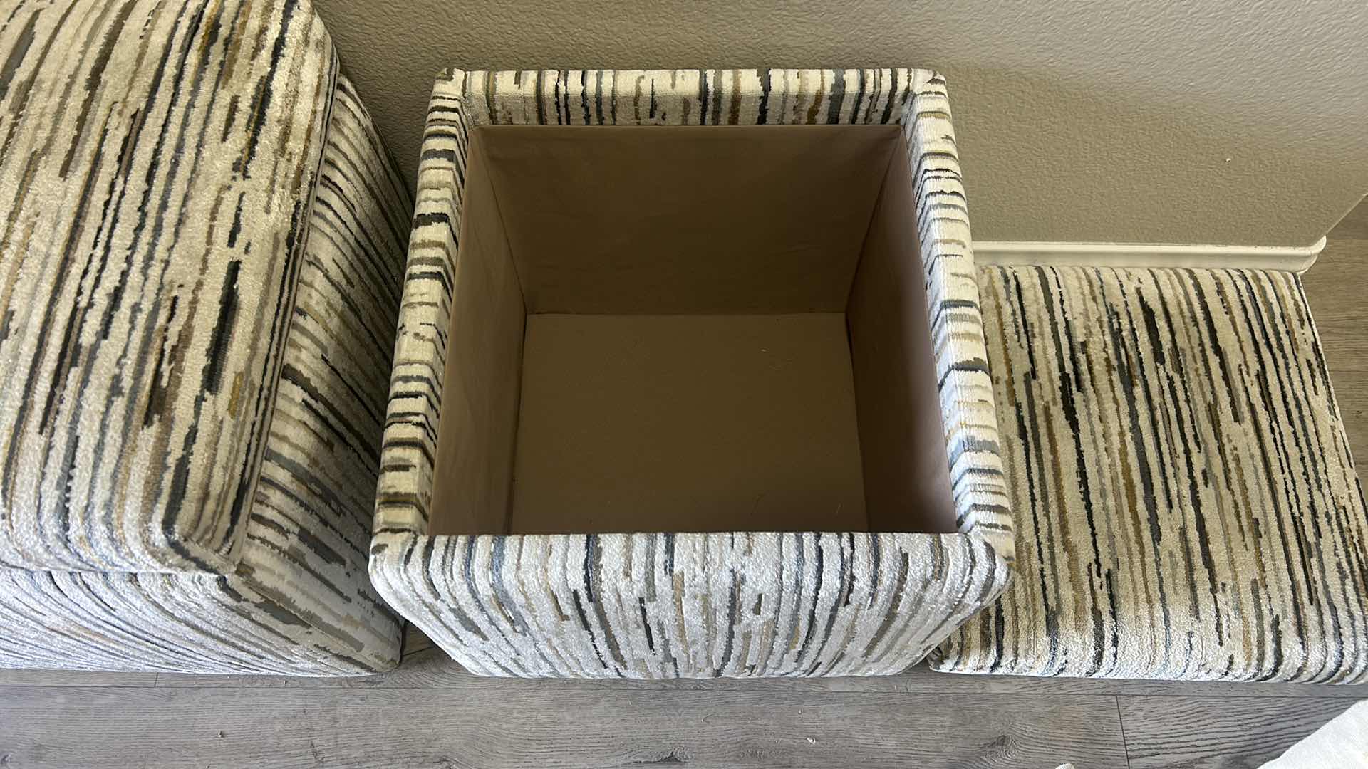 Photo 1 of 2 CUSTOM DESIGNED UPHOLSTERED STORAGE CUBES /SEATING 16.5” x 16.5” x H19”