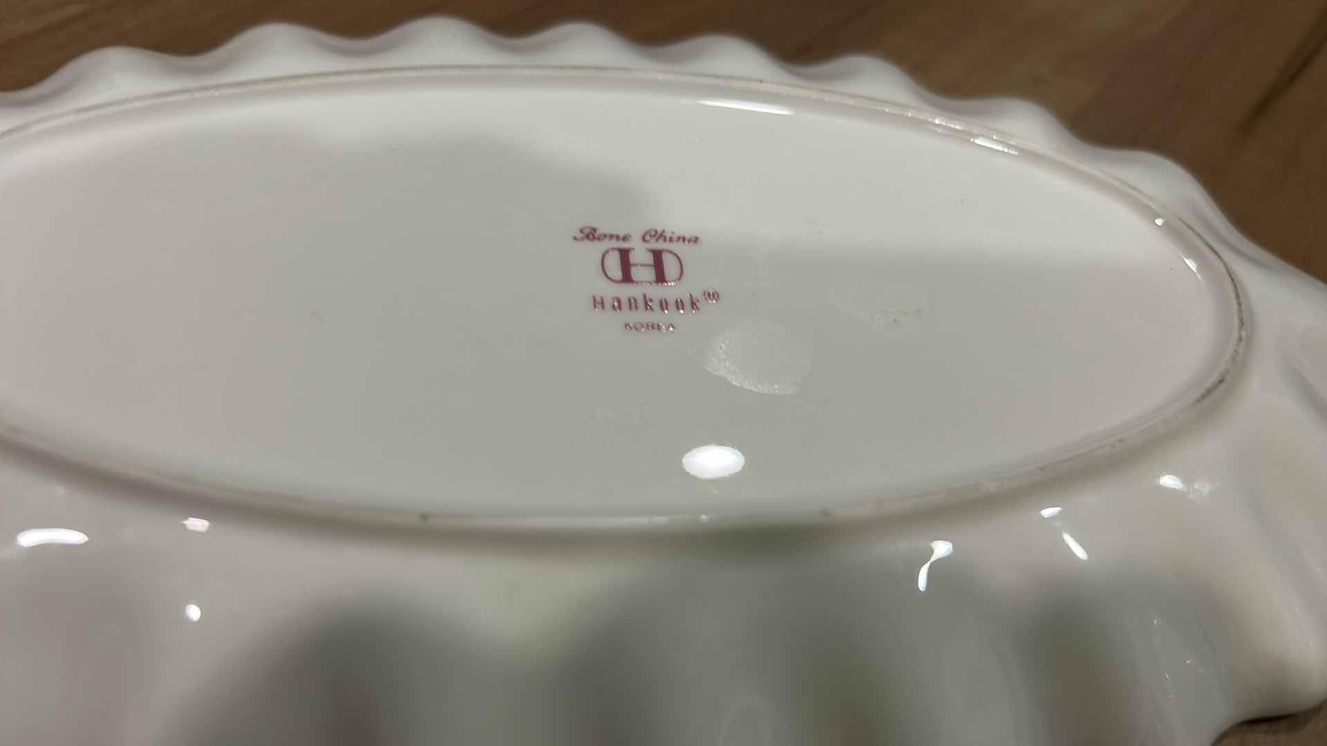 Photo 1 of 3 PC VINTAGE VICTORIAN HANKOOK FINE BONE CHINA, PLATE 9.5”