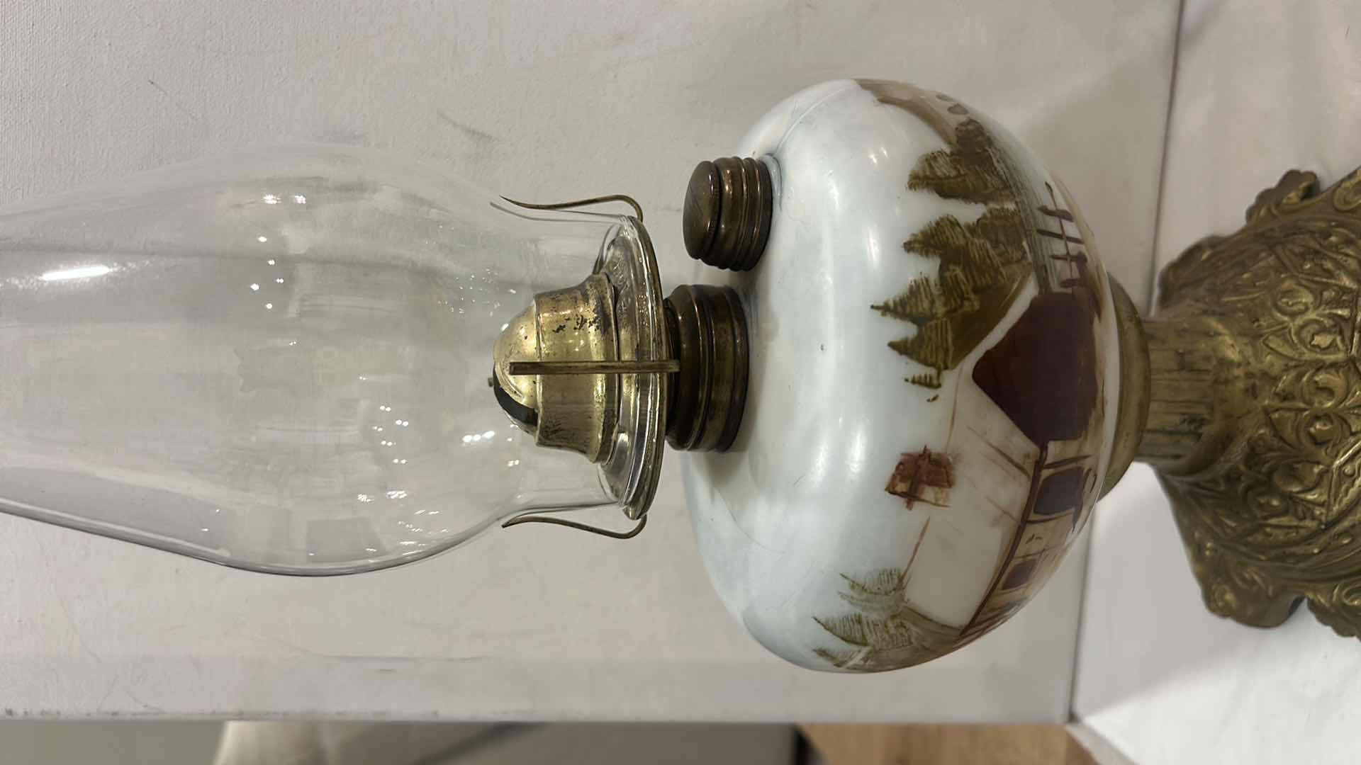 Photo 1 of VINTAGE DECOR- HAND PAINTED HURRICANE LAMP (EAGLE) R&S HAND PAINTED PORCELAIN SHOE, HAND PAINTED KELVIN FINE CHINA SHOE, 7528 MC COY PITCHER AND BOWL &
MORE