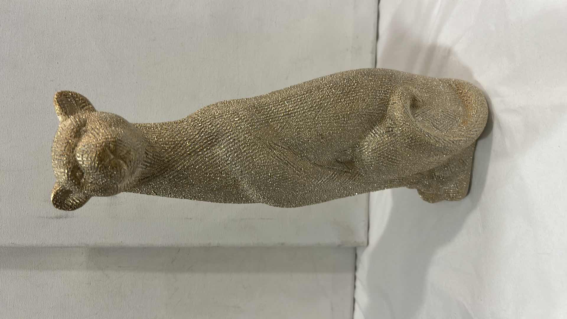 Photo 1 of CERAMIC LEOPARD FIGURINE GOLD H12”