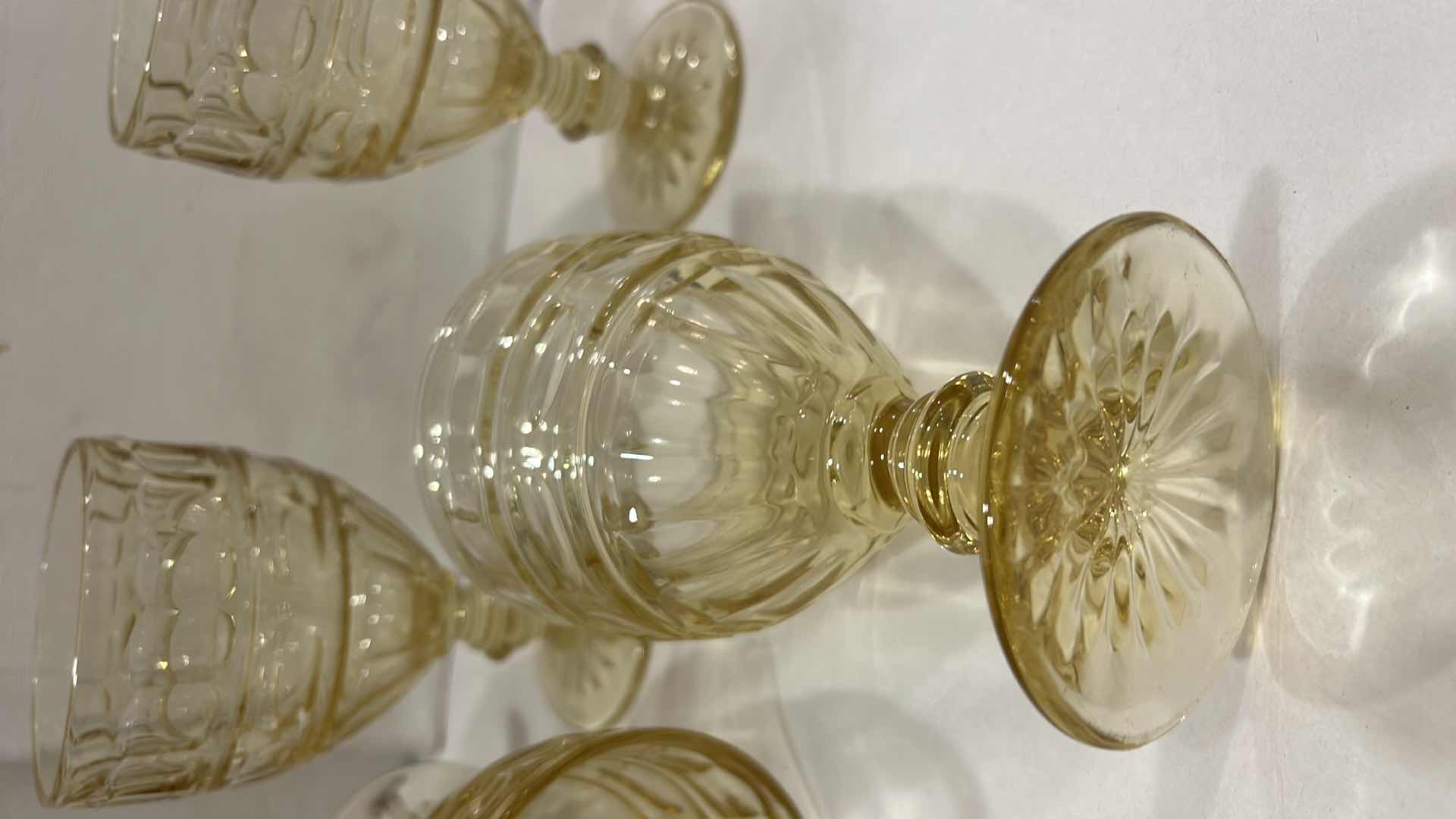 Photo 1 of 5 FOSTORIA HERMITAGE TOPAZ YELLOW WATER GOBLET, PRODUCED BY THE FOSTORIA GLASS COMPANY BETWEEN 1932 AND 1936.