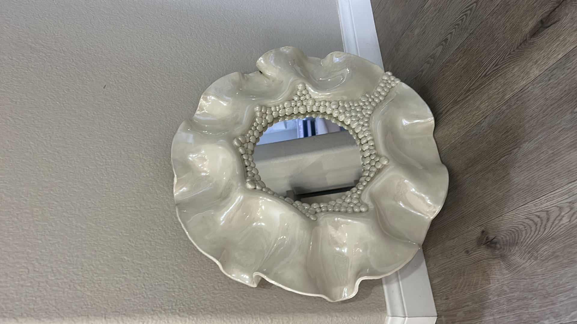 Photo 1 of HANDMADE CERAMIC “PEARLS” MIRROR 22” x 22”