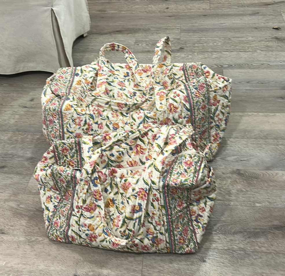 Photo 1 of 2 VERA BRADLEY TRAVEL BAGS - IN THE “PERENNIALS” PATTERN, 1 VERY LARGE LUGGAGE SIZE AND 1 OVERNIGHT