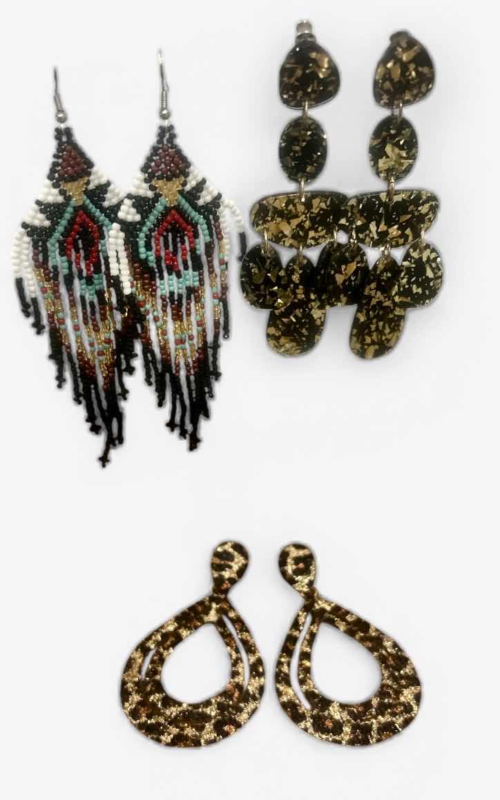 Photo 1 of FASHION JEWELRY- 3 PAIRS PIERCED EARRINGS