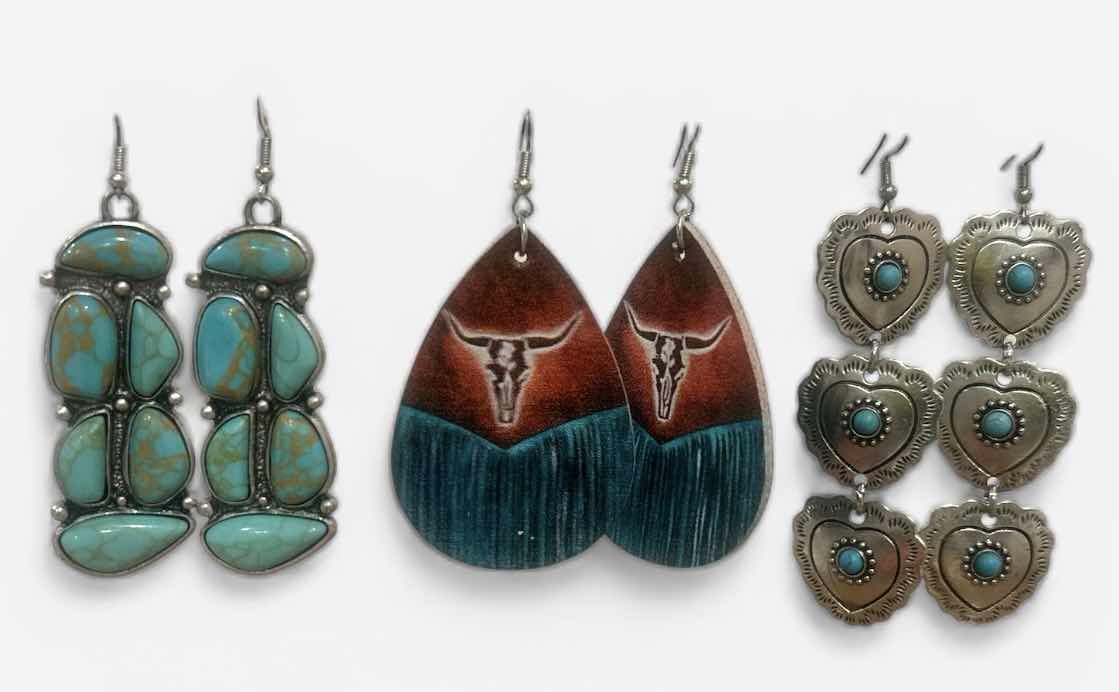 Photo 1 of FASHION JEWELRY- 3 PAIRS PIERCED EARRINGS