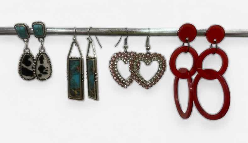 Photo 1 of FASHION JEWELRY- 4 PAIRS PIERCED EARRINGS