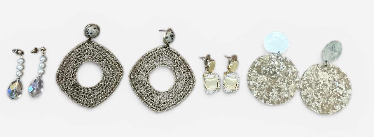 Photo 1 of FASHION JEWELRY- 4 PAIRS PIERCED EARRINGS