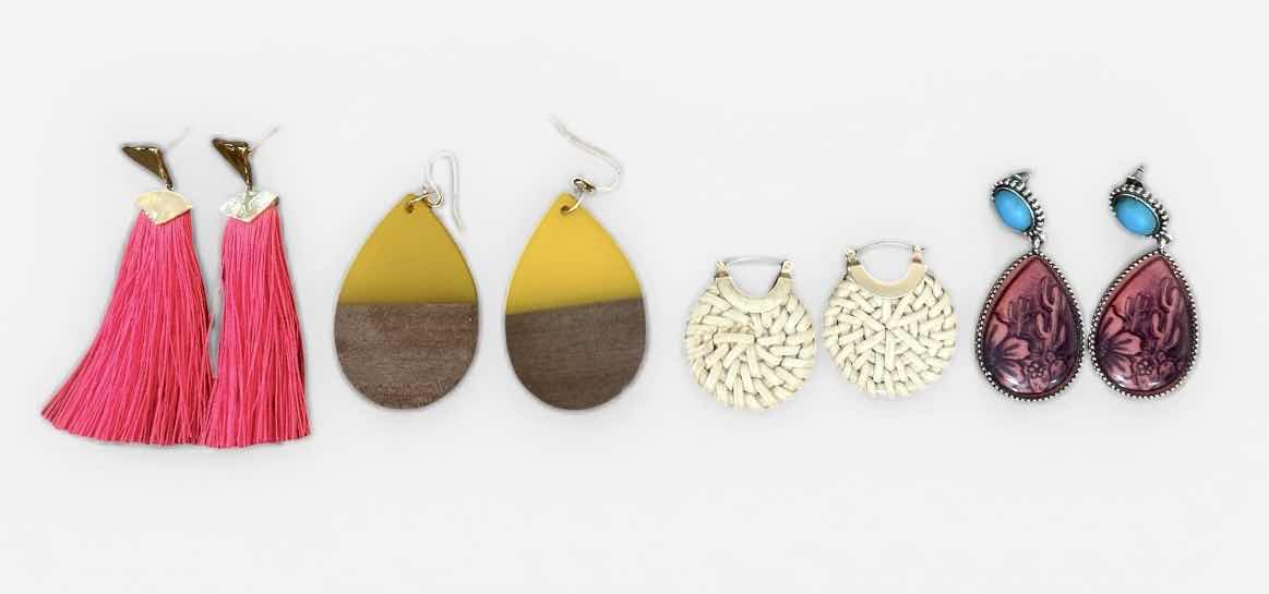 Photo 1 of FASHION JEWELRY- 4 PAIRS PIERCED EARRINGS