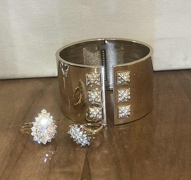 Photo 1 of FASHION JEWELRY, 2 RINGS AND 1 BRACELET (RING SIZE EST 7,8)
