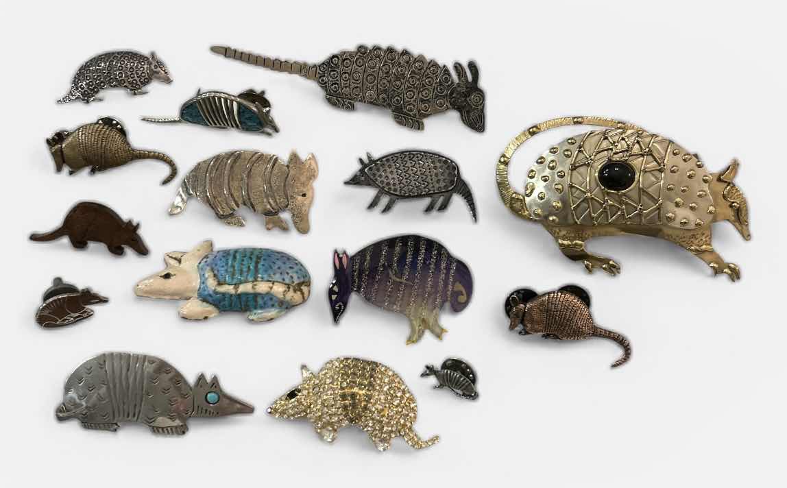 Photo 1 of FASHION JEWELRY- 15 ARMADILLO PINS/BROOCHES