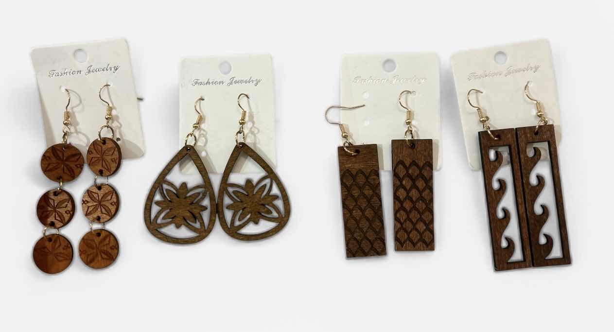 Photo 1 of FASHION JEWELRY- 4 PAIRS PIERCED EARRINGS