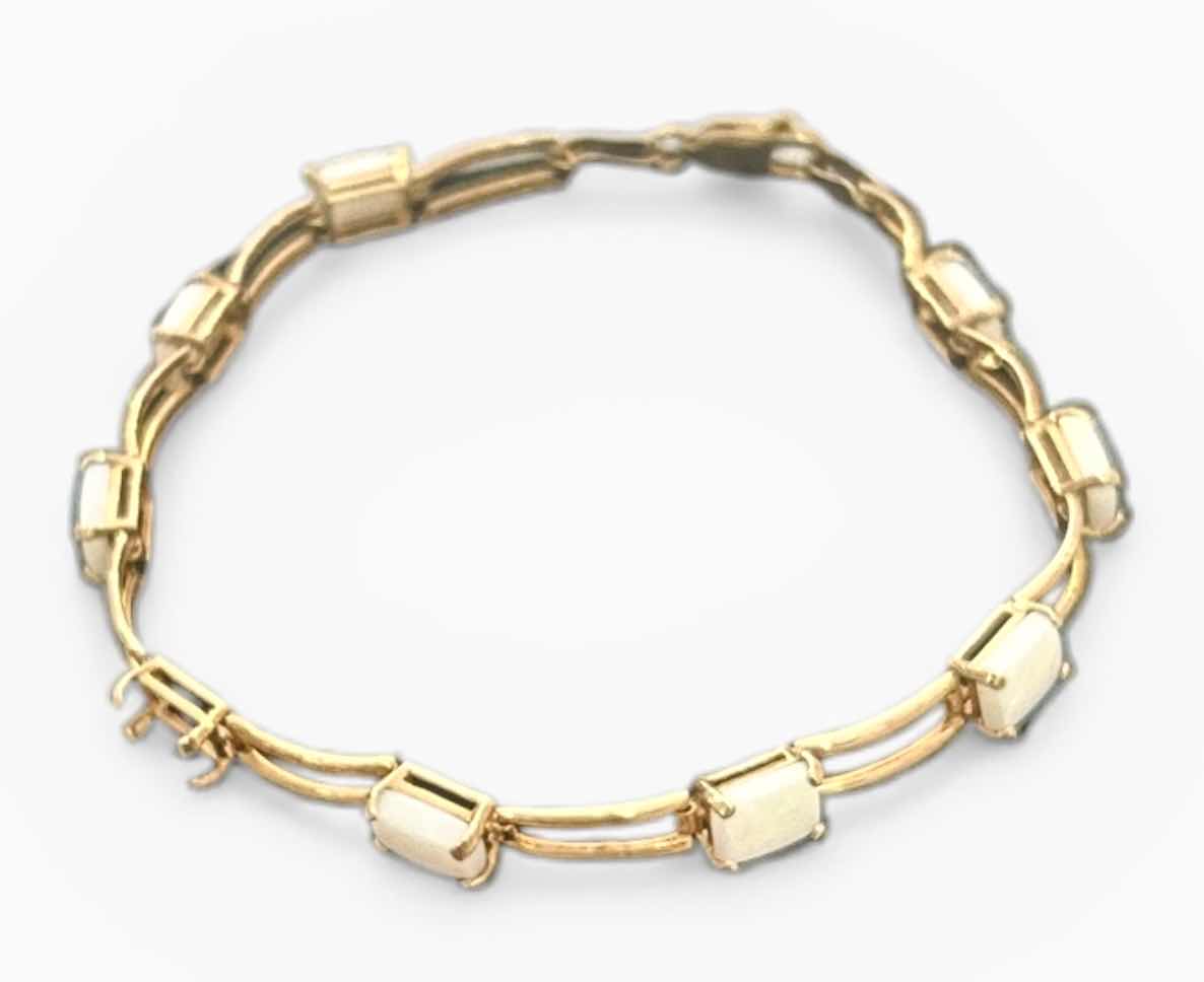 Photo 1 of 10K GOLD BRACELET WITH OPALS (1 OPAL IS MISSING)