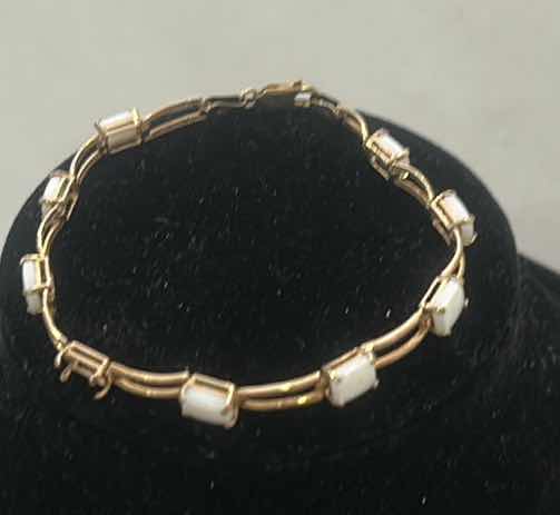 Photo 1 of 10K GOLD BRACELET WITH OPALS (1 OPAL IS MISSING)
