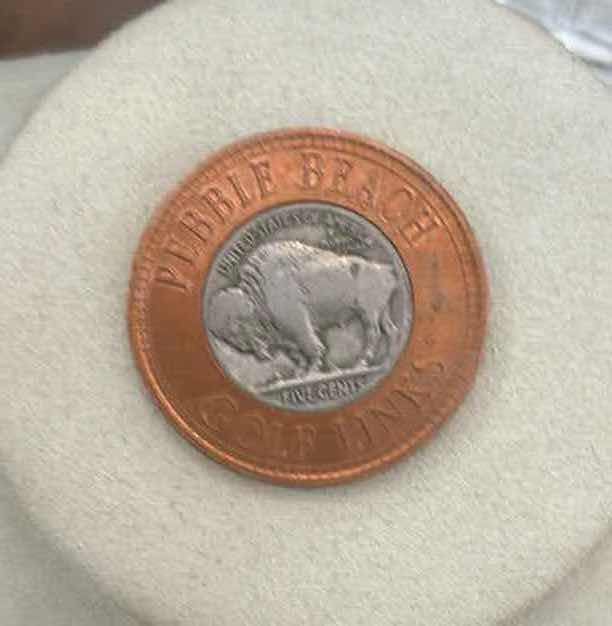 Photo 1 of PEBBLE BEACH BUFFALO NICKEL GOLF BALL MARKER