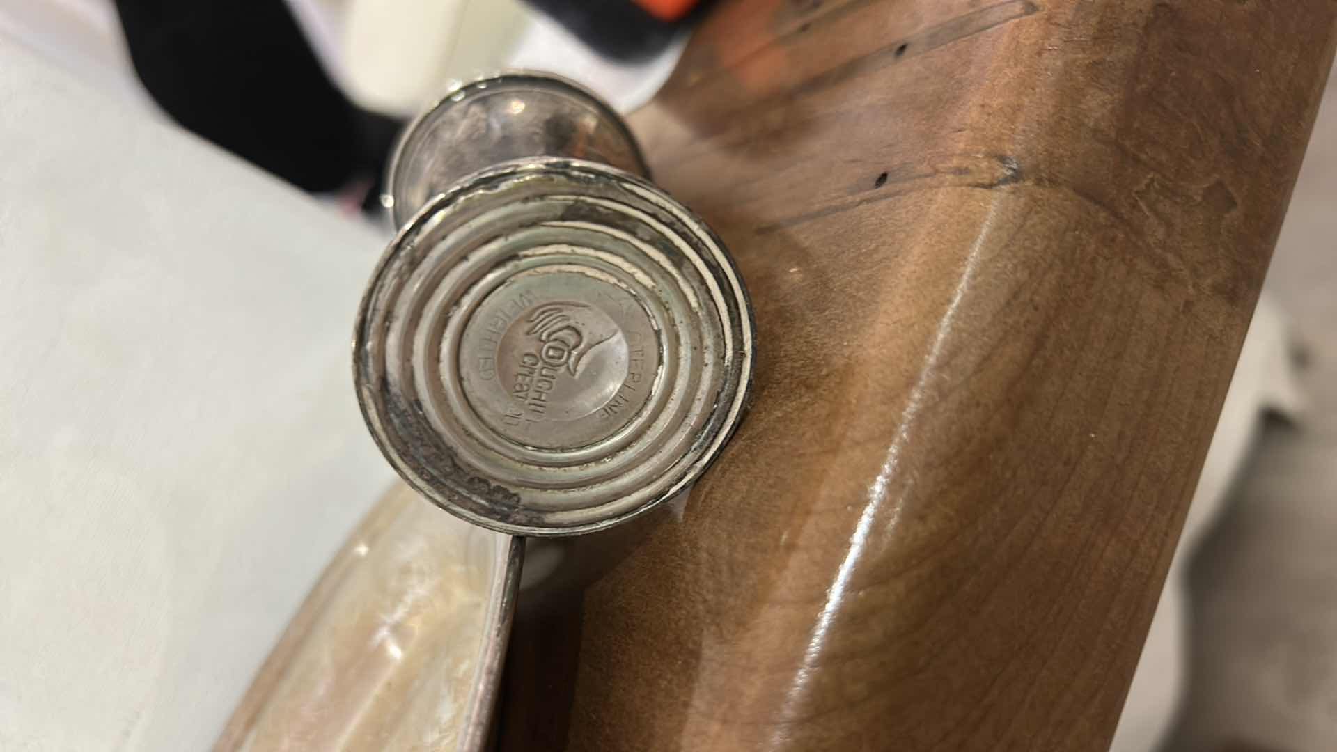 Photo 1 of VINTAGE SILVER PLATED SALT AND PEPPER SHAKERS, TRAY & 3 CRYSTAL BELLS