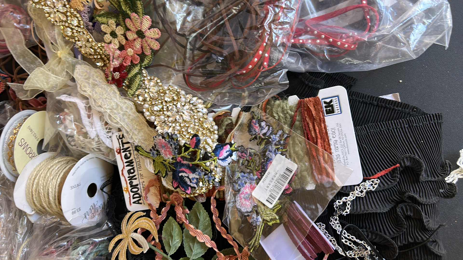 Photo 1 of CRAFTING SUPPLIES- RIBBONS, CORDS, AND MORE