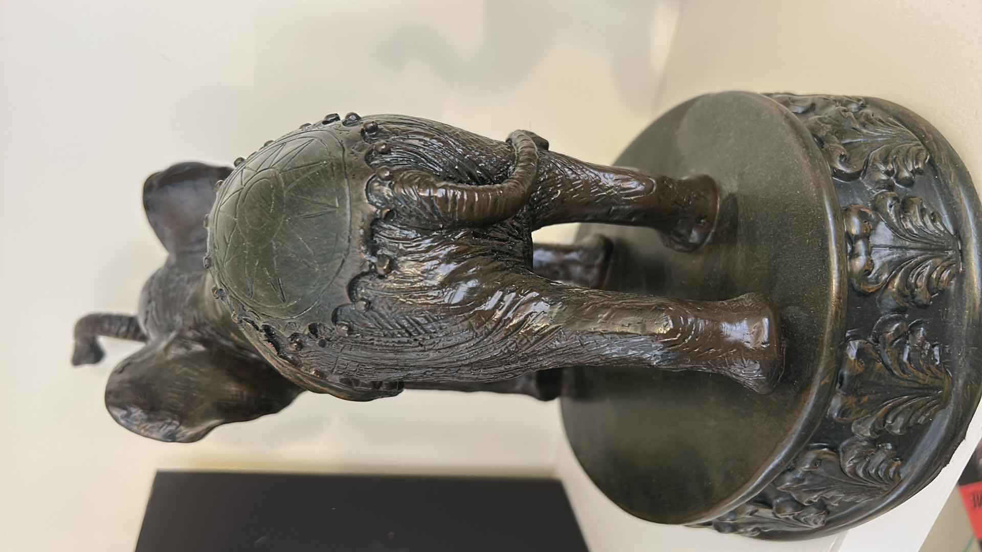 Photo 1 of 2 ELEPHANT FIGURINES, (LARGEST WOOD AND PLASTER H11”)