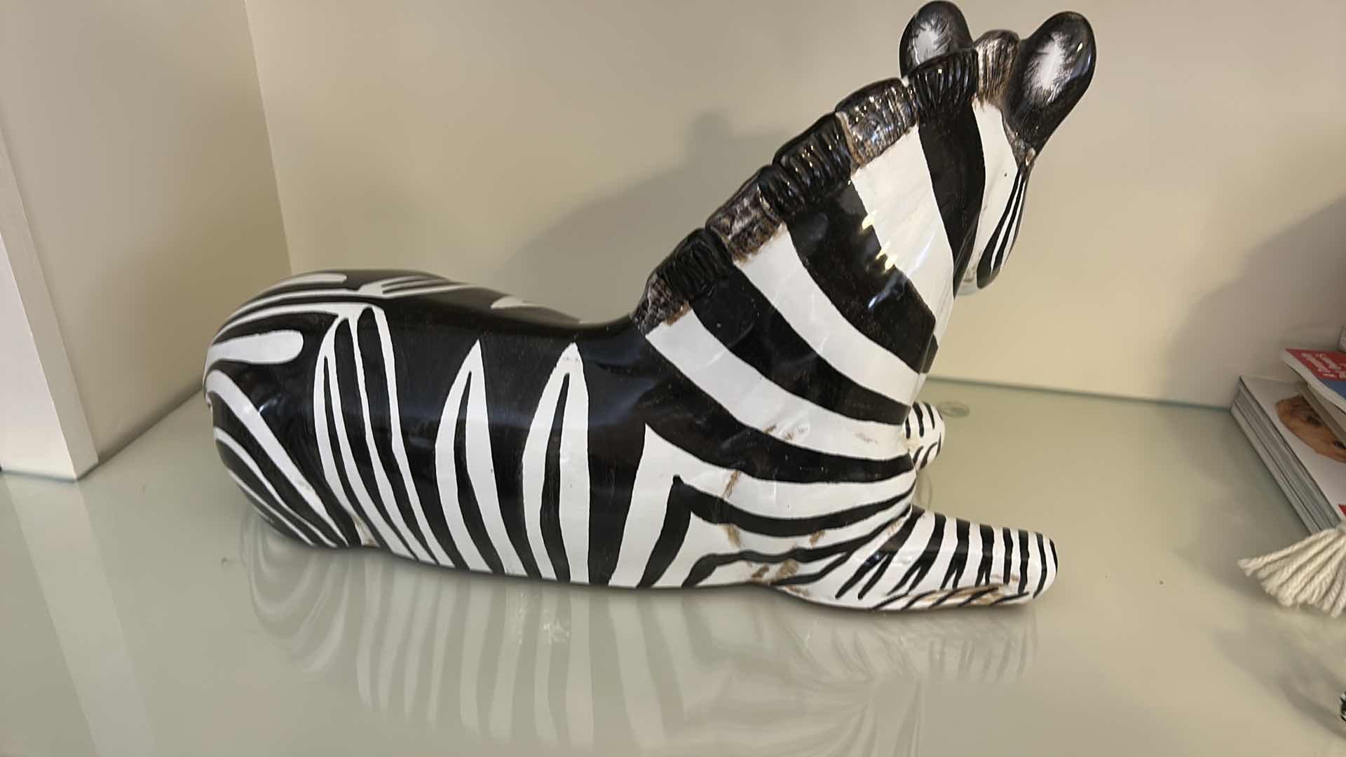Photo 1 of 2 PORCELAIN ZEBRAS (LARGEST 17” x H10 1/2”)