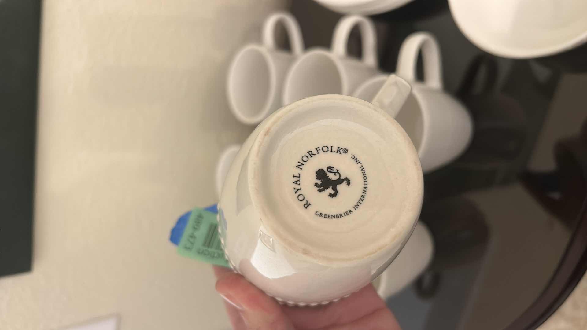 Photo 1 of 21 PC WHITE PORCELAIN DINNERWARE AND BOWL WITH FAUX APPLES