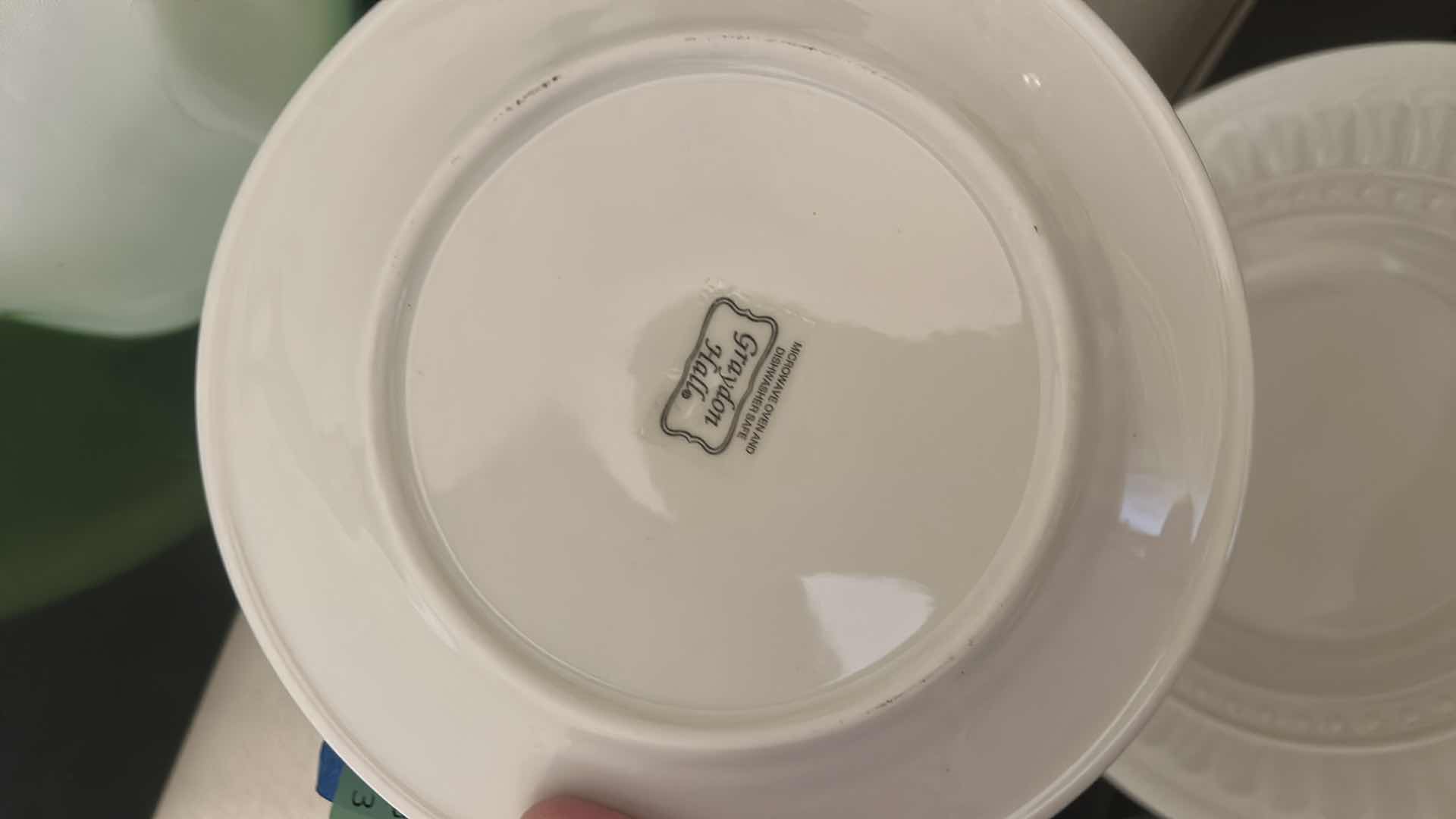 Photo 1 of 21 PC WHITE PORCELAIN DINNERWARE AND BOWL WITH FAUX APPLES