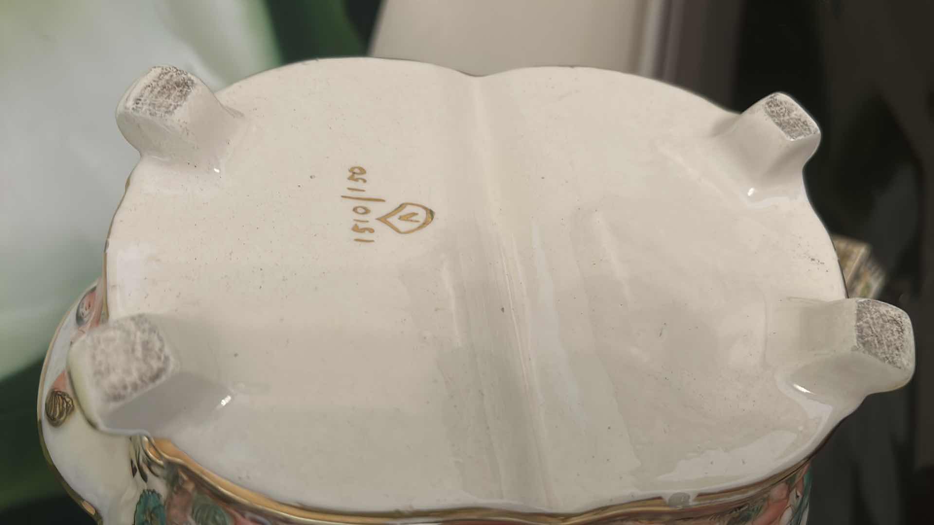 Photo 1 of ANTIQUE CAPODIMONTE ITALIAN PORCELAIN DRESSER SET FEATURING RAISED RELIEF DESIGNS OF CHERUBS .
•THE SET INCLUDES A LARGE LIDDED BOX, A SMALLER LIDDED JEWELRY BOX, AND A SMALL OPEN TRAY. LARGEST 9 1/4” x 7 1/4” x H5 1/2”