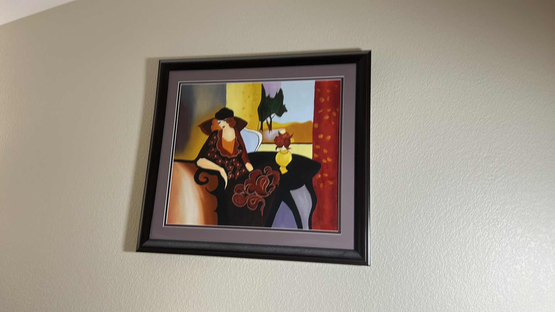 Photo 1 of FRAMED PRINT, AUTUMN REPOSE” BY THE CELEBRATED ISRAELI ARTIST ITZCHAK TARKAY (1935–2012). ARTWORK 33” x H30”