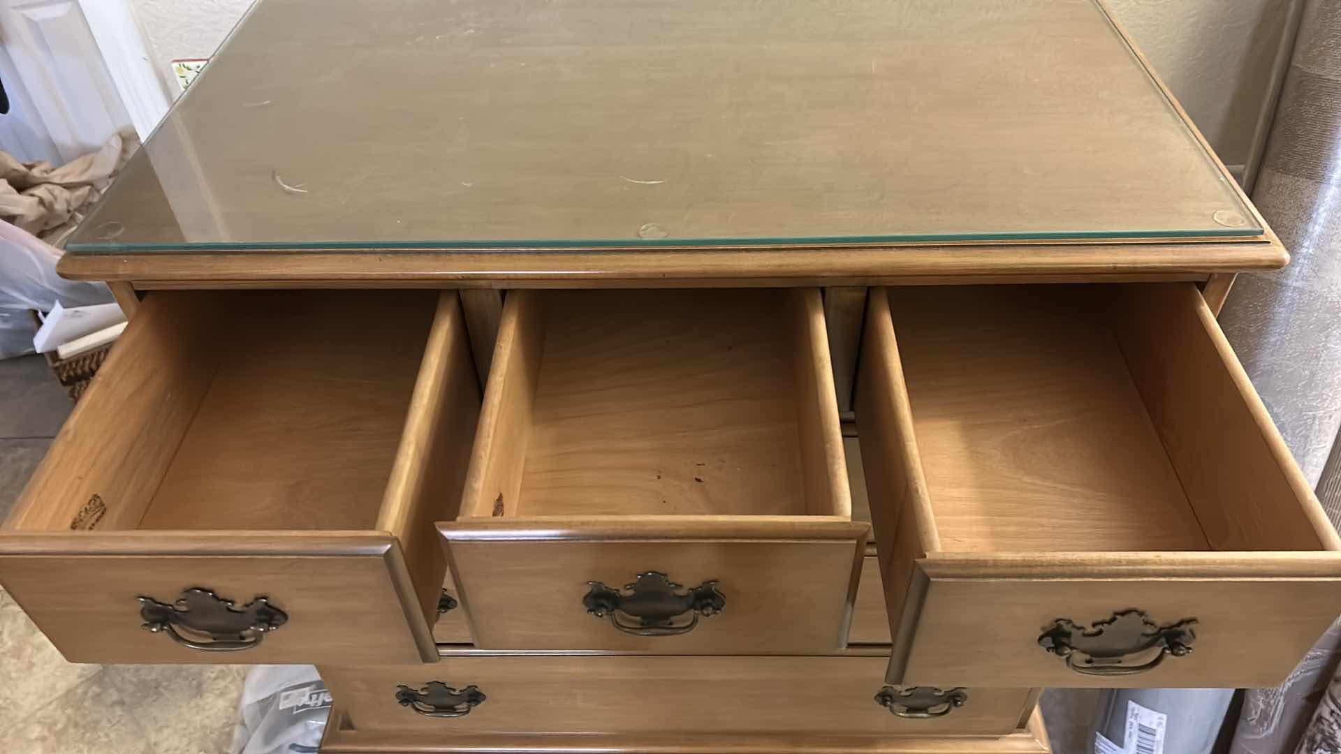 Photo 1 of VINTAGE DRESSER, SOLID MAPLE HI-BOY CHEST, MANUFACTURED BY BEALS OF PORTLAND, MAINE, 35” x 21 1/2“ x H51“