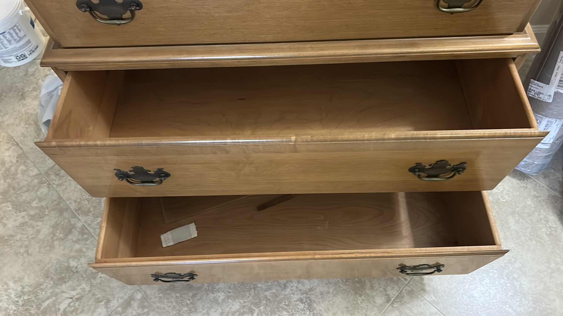 Photo 1 of VINTAGE DRESSER, SOLID MAPLE HI-BOY CHEST, MANUFACTURED BY BEALS OF PORTLAND, MAINE, 35” x 21 1/2“ x H51“