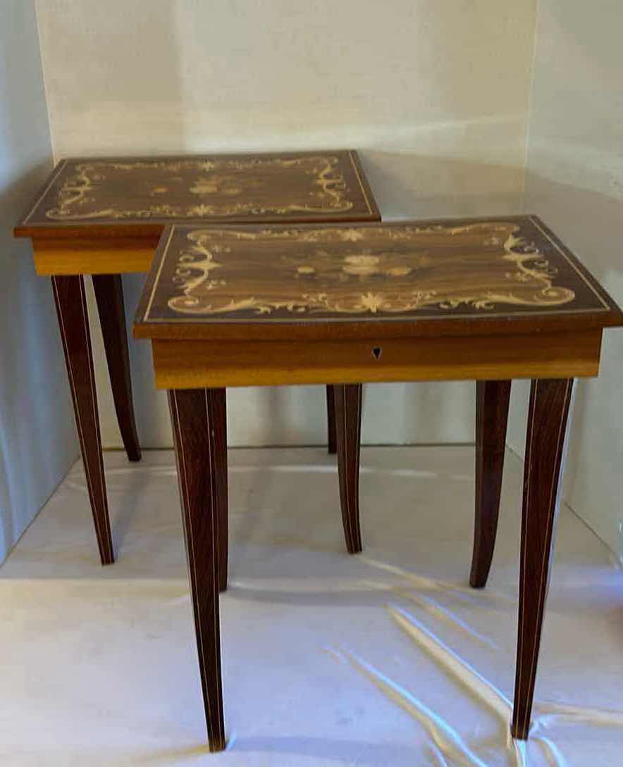 Photo 1 of TWO SMALL DECORATIVE JEWELRY TABLES 15 X 11 H 18”