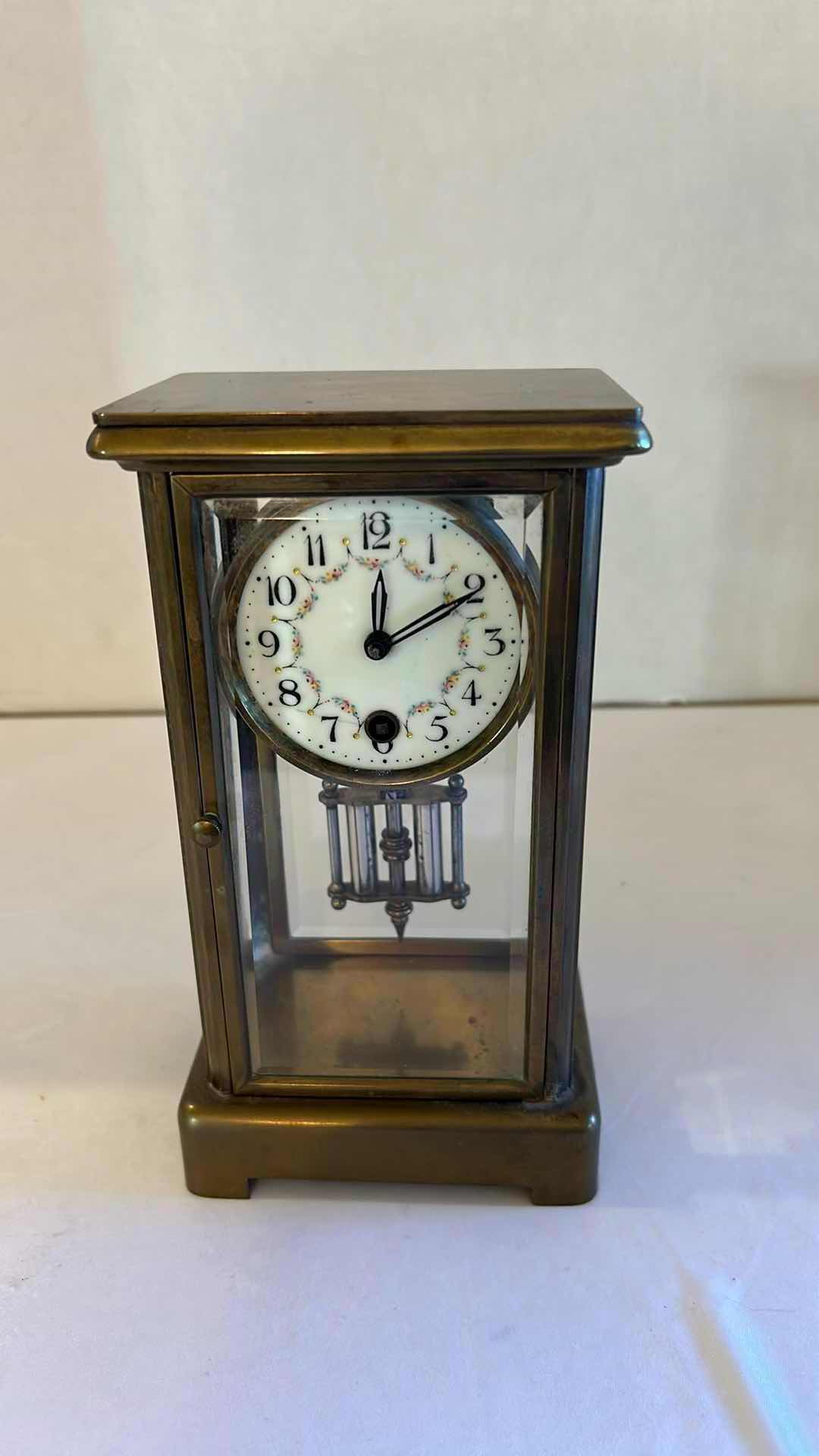 Photo 1 of BRASS TABLE CLOCK H 9”