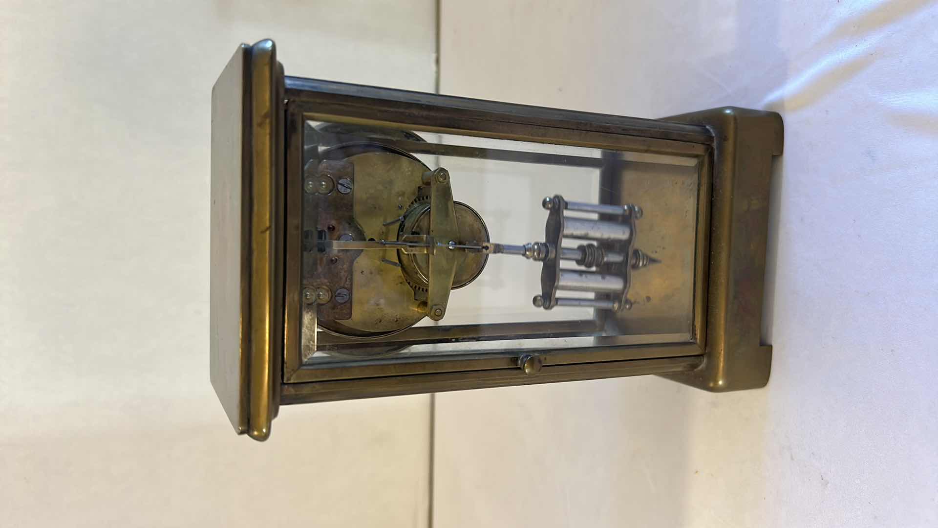 Photo 3 of BRASS TABLE CLOCK H 9”