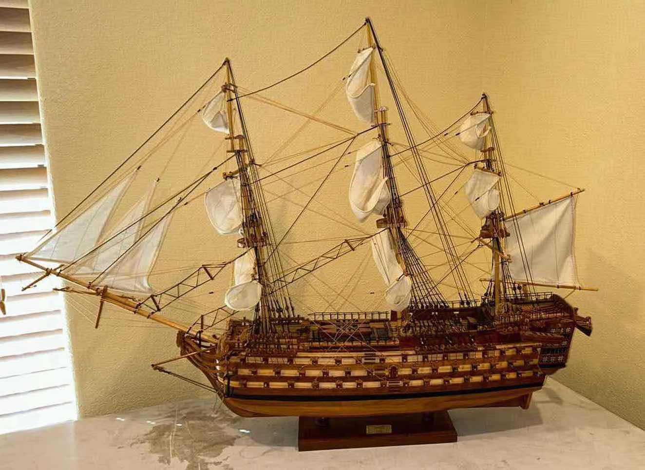 Photo 1 of HMS VICTORY 1765 SCALE WOOD SHIP 41" X 34"