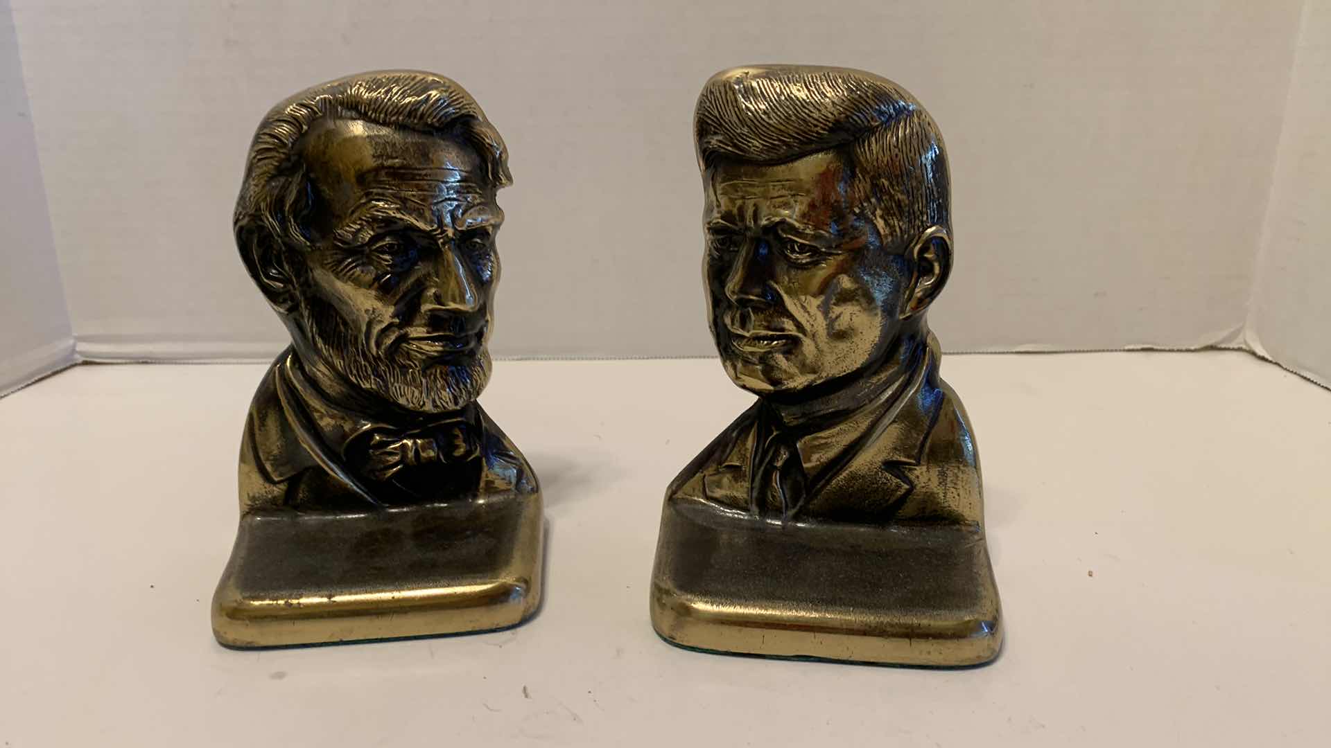 Photo 1 of BRASS PRESIDENT BOOK ENDS 6” TALL