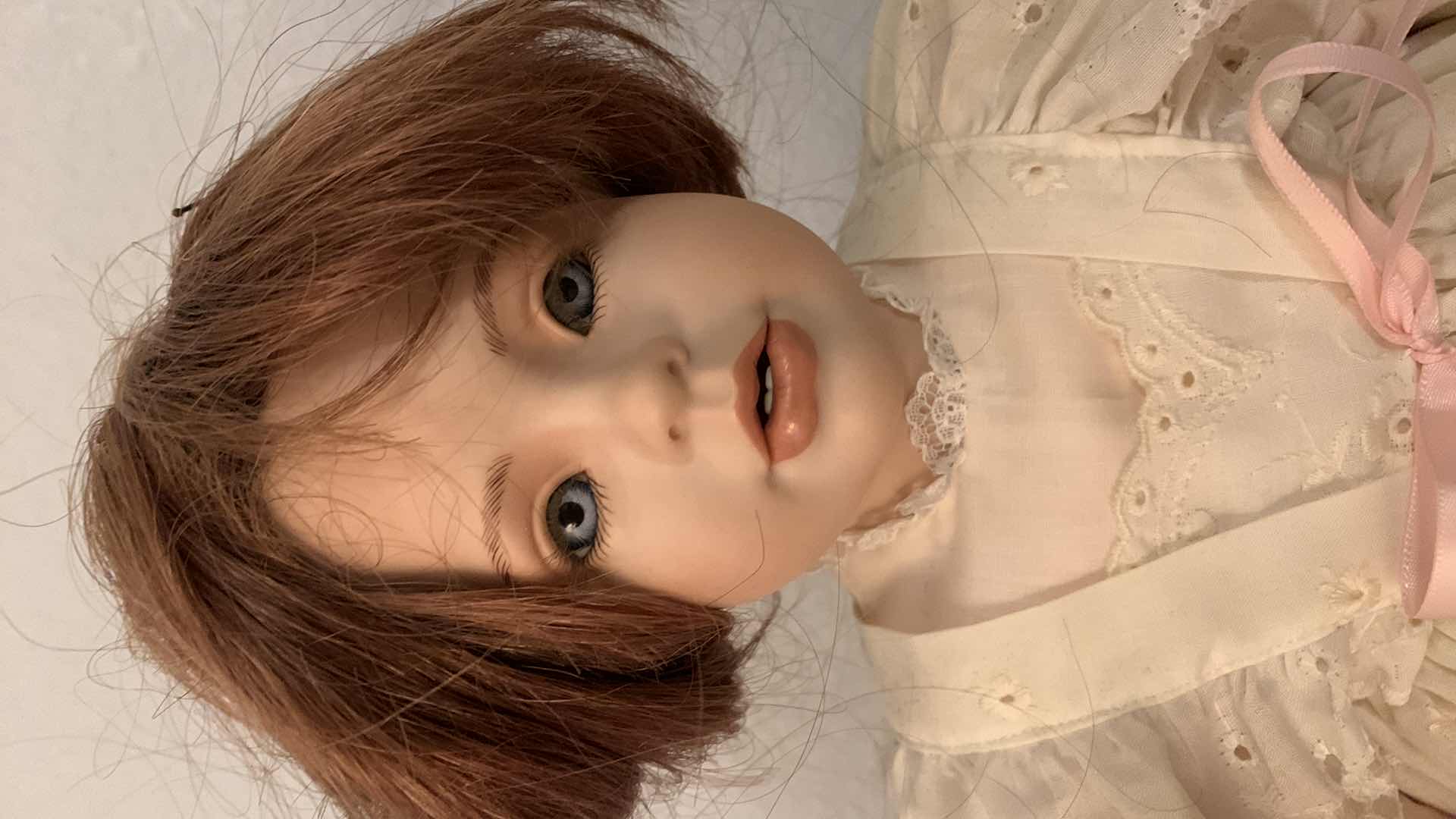 Photo 2 of VINTAGE PORCELAIN DOLL 20” TALL